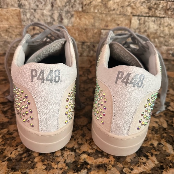 P448 Thea Platform Sneaker White w/ Iridescent Crystals - Picture 5 of 10